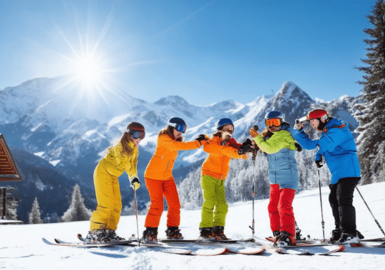 Les avantages de skier avec des amis
